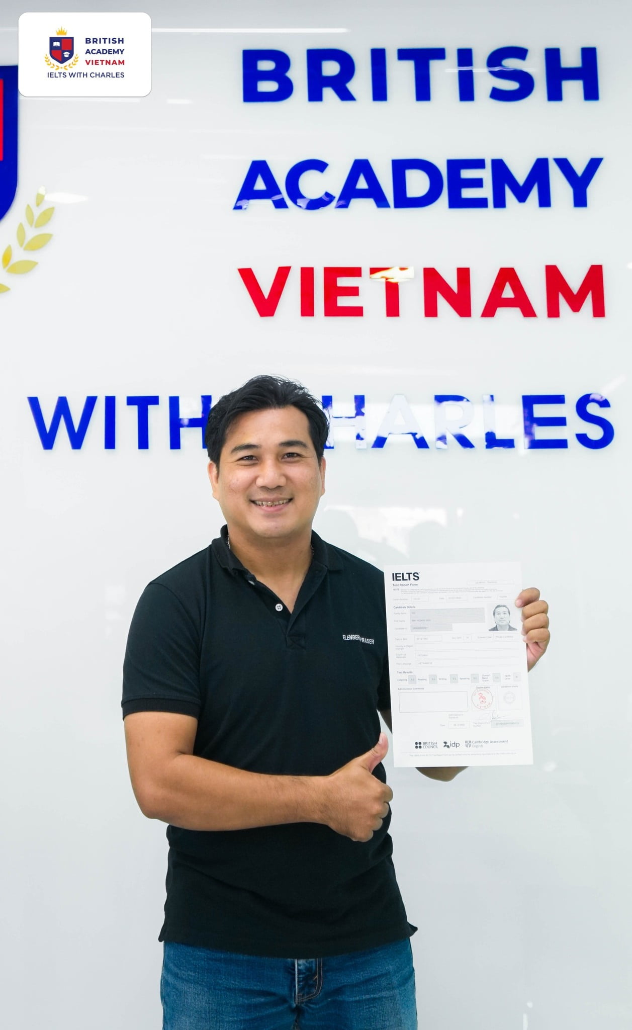 Anh Viễn đạt IELTS 5.0 Overall