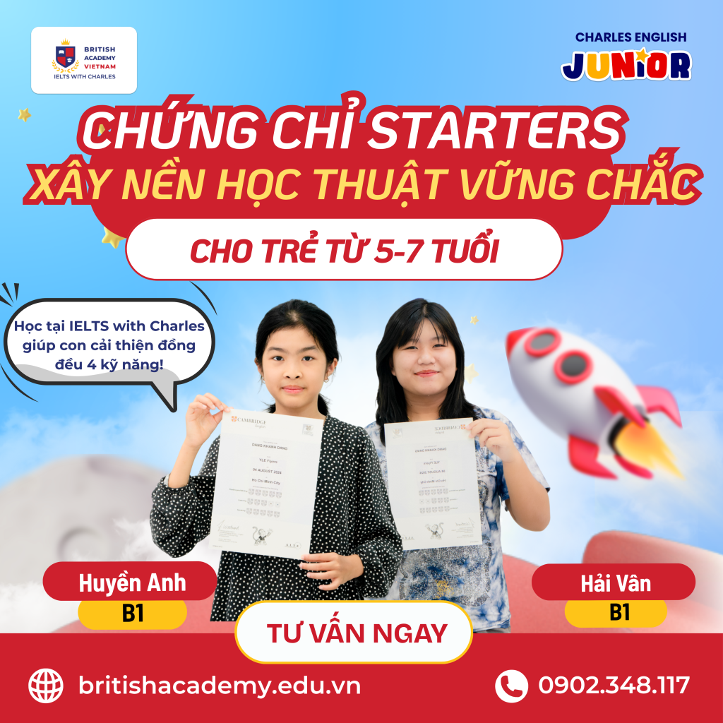 Chứng chỉ Starters cho trẻ từ 5-7 tuổi