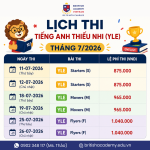 Lịch thi tiếng Anh thiếu nhi (YLE): Level Starters, Movers, Flyers mới nhất năm 2026
