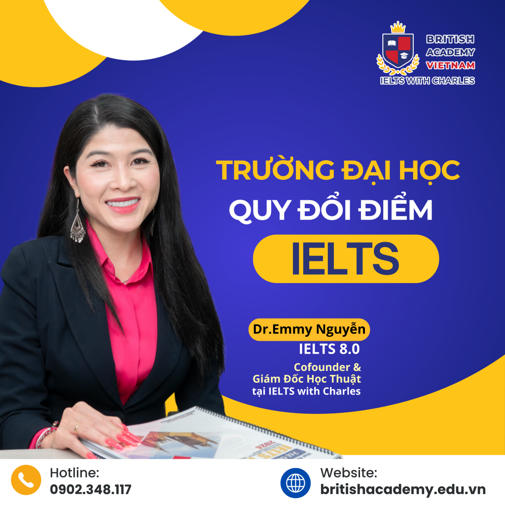 Trường đại học quy đổi điểm IELTS