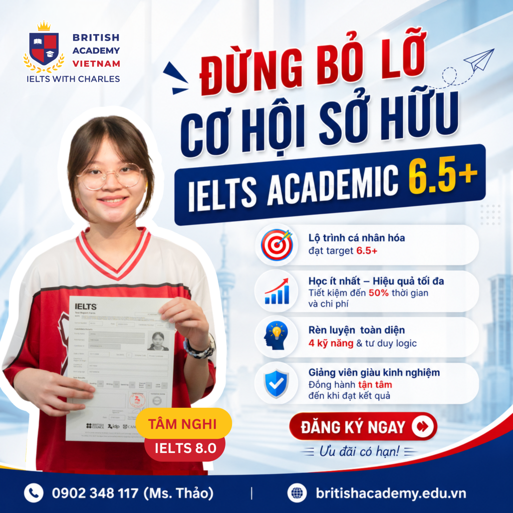 điểm ielts academic 6.5