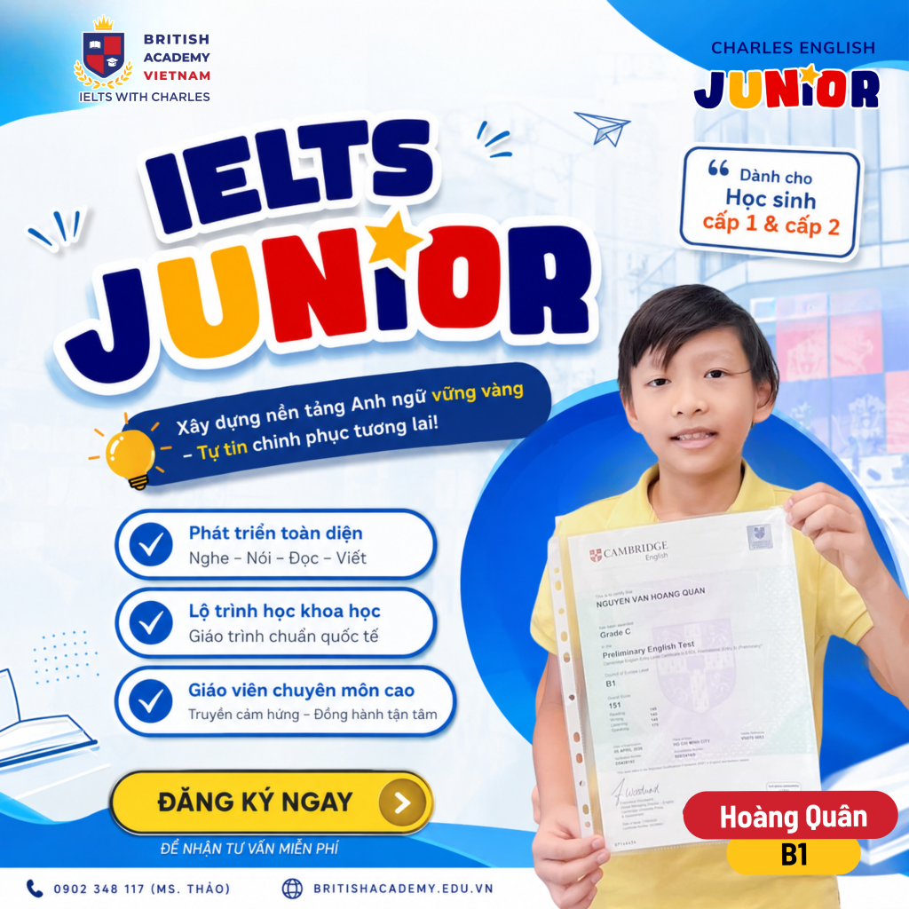 Chương trình luyện thi IELTS dành cho học sinh cấp 1, cấp 2