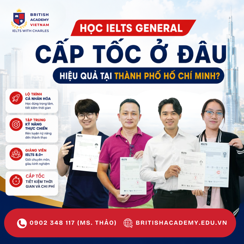 học ielts general cấp tốc hiệu quả tại ielts with charles