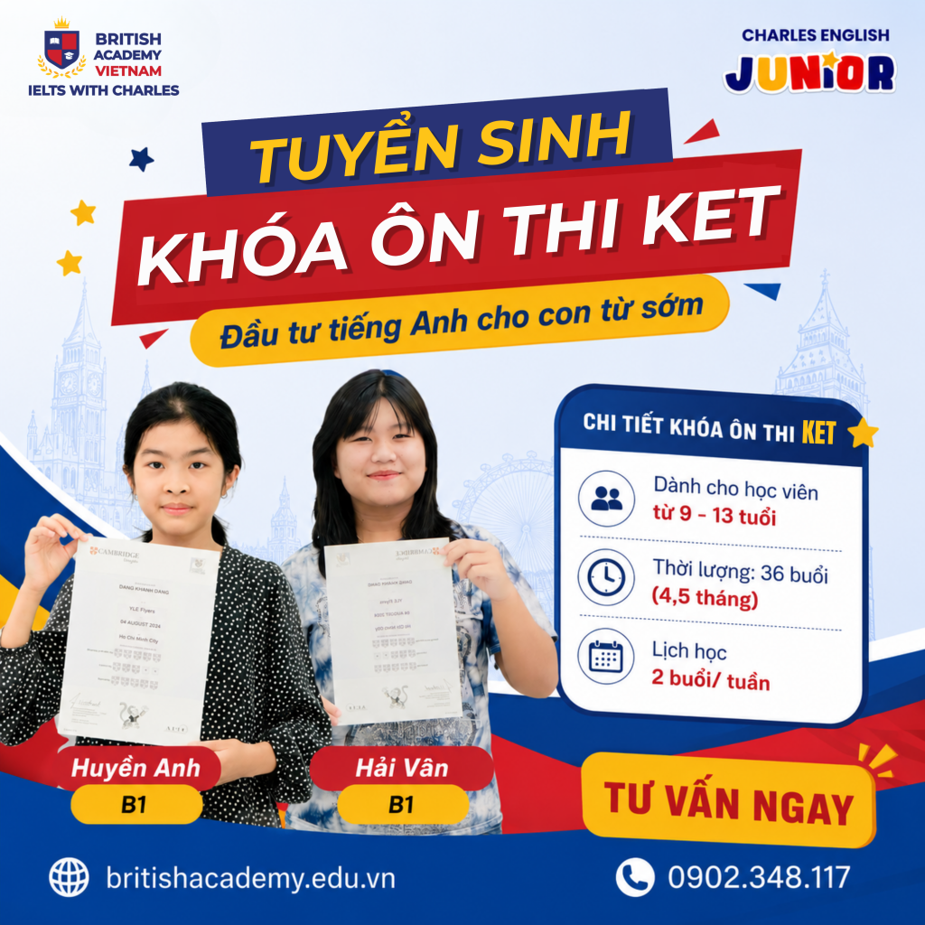 khóa ôn thi KET tại Charles English Junior